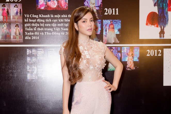 Ly Nha Ky dressed in haute couture at Vo Cong Khanh's  fashion show